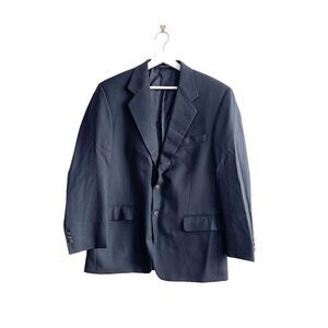 Oscar De La Renta Men's Single Breasted Wool Sport Coat Suit Jacket Black Size 4